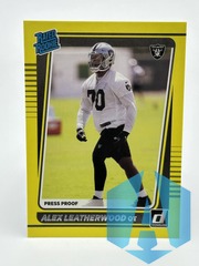 2021 Panini Donruss Rated Press Proof Yellow Alex Leatherwood #335 Rookie RC